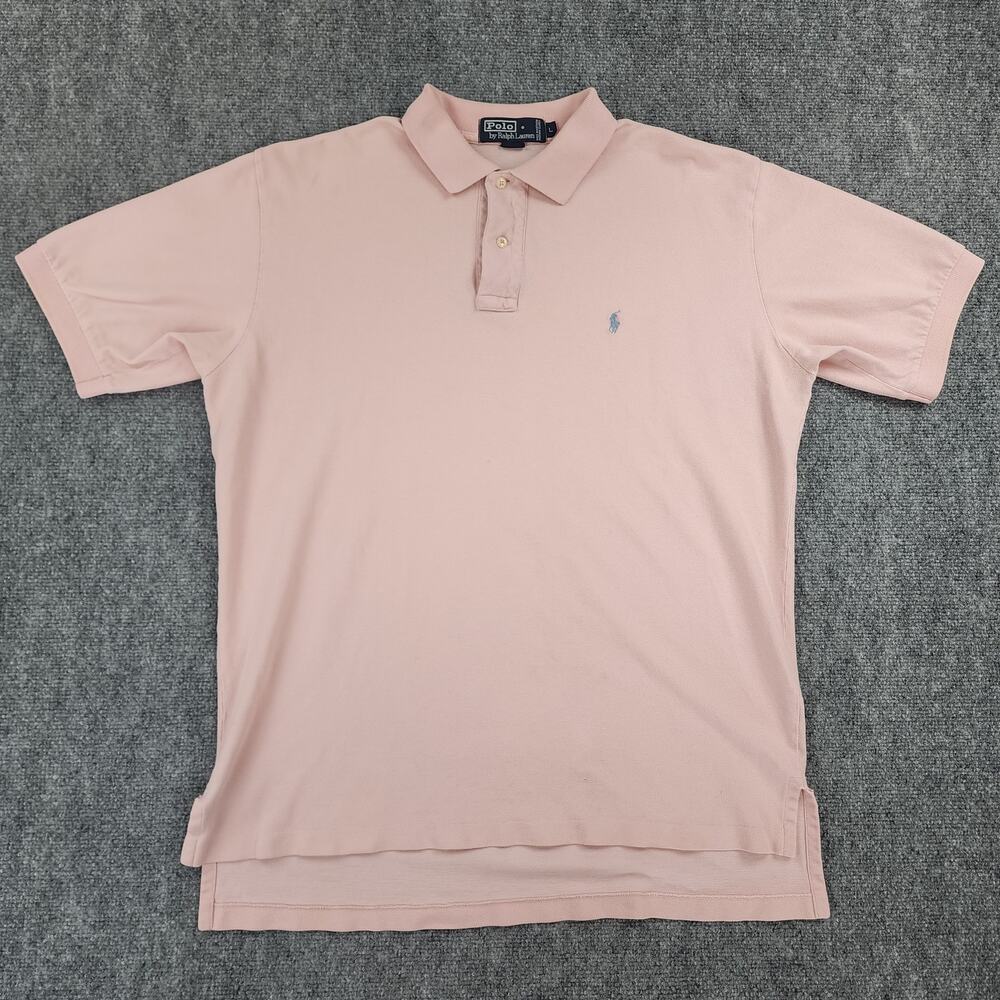 Polo Ralph Lauren Shirt Mens Large Pink Polo Short Sleeve Casual Preppy Easter